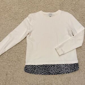 J. Crew Cream and Black Long Sleeve Sweatshirt